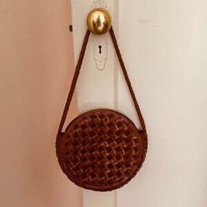 Bembien Brown Weaved Leather Shoulder / Hand Bag. Made In Italy